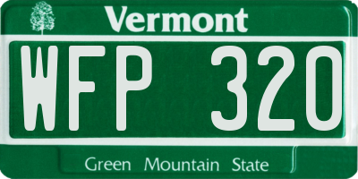 VT license plate WFP320