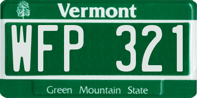 VT license plate WFP321
