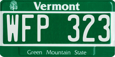 VT license plate WFP323