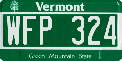 VT license plate WFP324