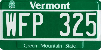 VT license plate WFP325