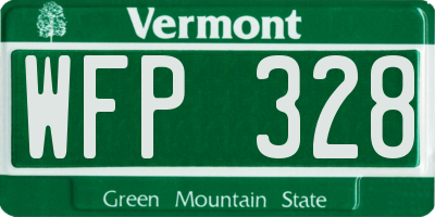 VT license plate WFP328