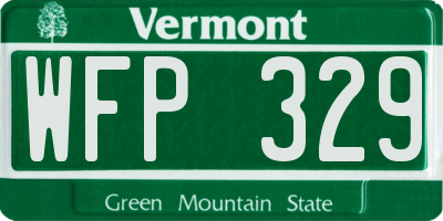 VT license plate WFP329