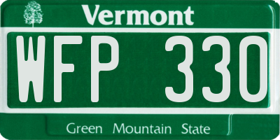 VT license plate WFP330