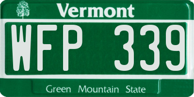 VT license plate WFP339