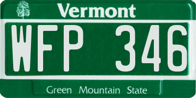 VT license plate WFP346