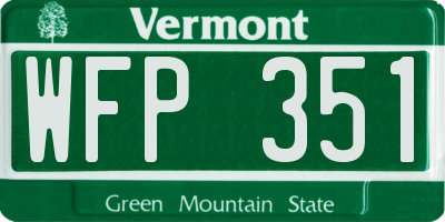 VT license plate WFP351