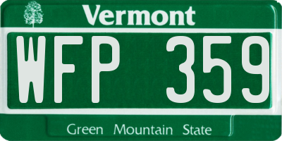 VT license plate WFP359