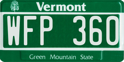 VT license plate WFP360