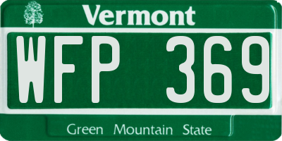 VT license plate WFP369