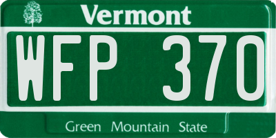 VT license plate WFP370