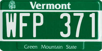 VT license plate WFP371