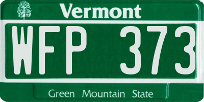 VT license plate WFP373