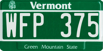 VT license plate WFP375