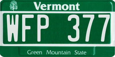VT license plate WFP377