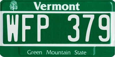 VT license plate WFP379