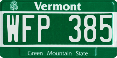 VT license plate WFP385