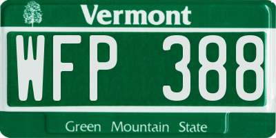 VT license plate WFP388