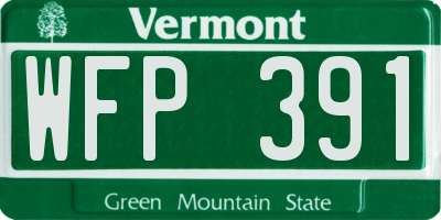 VT license plate WFP391