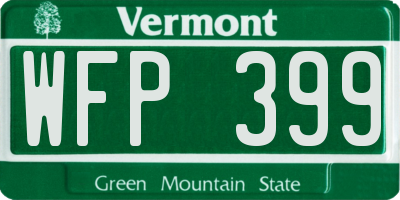VT license plate WFP399