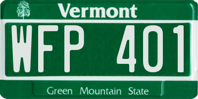 VT license plate WFP401