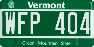 VT license plate WFP404