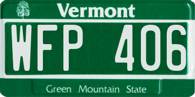 VT license plate WFP406