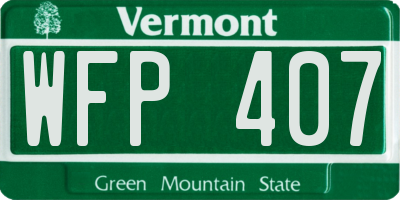 VT license plate WFP407