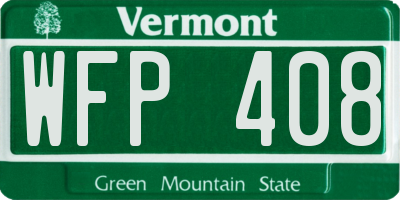 VT license plate WFP408