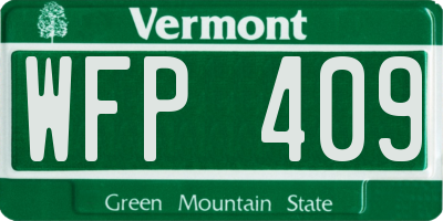 VT license plate WFP409