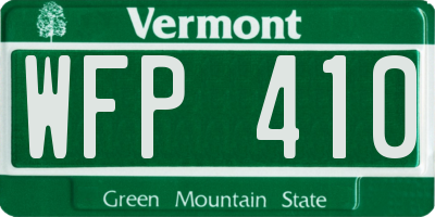 VT license plate WFP410