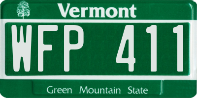 VT license plate WFP411