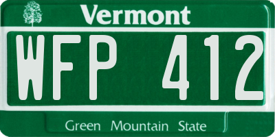 VT license plate WFP412