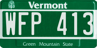 VT license plate WFP413
