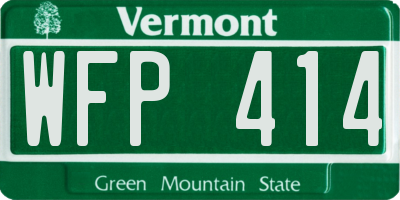 VT license plate WFP414