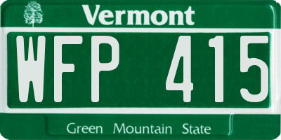 VT license plate WFP415