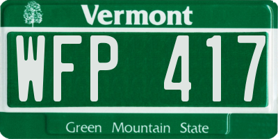 VT license plate WFP417