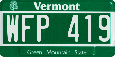 VT license plate WFP419