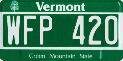 VT license plate WFP420