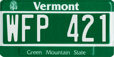 VT license plate WFP421