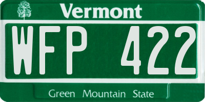 VT license plate WFP422