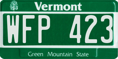 VT license plate WFP423