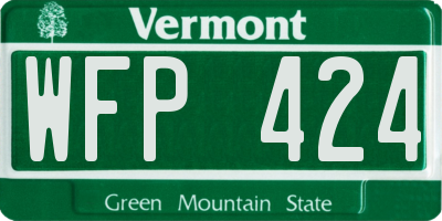 VT license plate WFP424