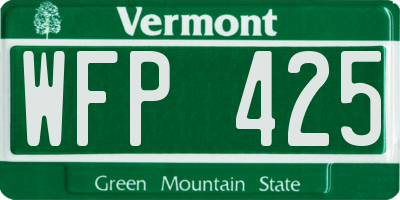 VT license plate WFP425