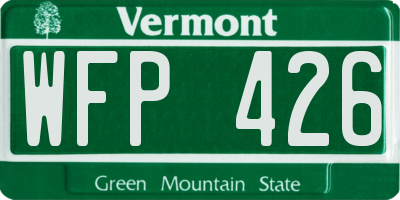 VT license plate WFP426
