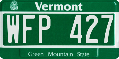 VT license plate WFP427