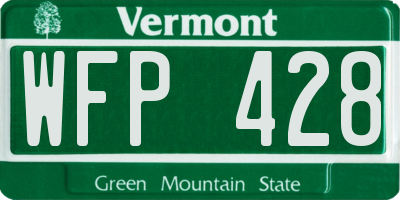 VT license plate WFP428