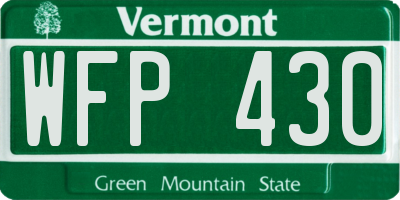 VT license plate WFP430