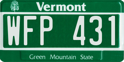 VT license plate WFP431