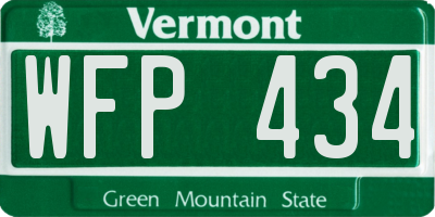 VT license plate WFP434